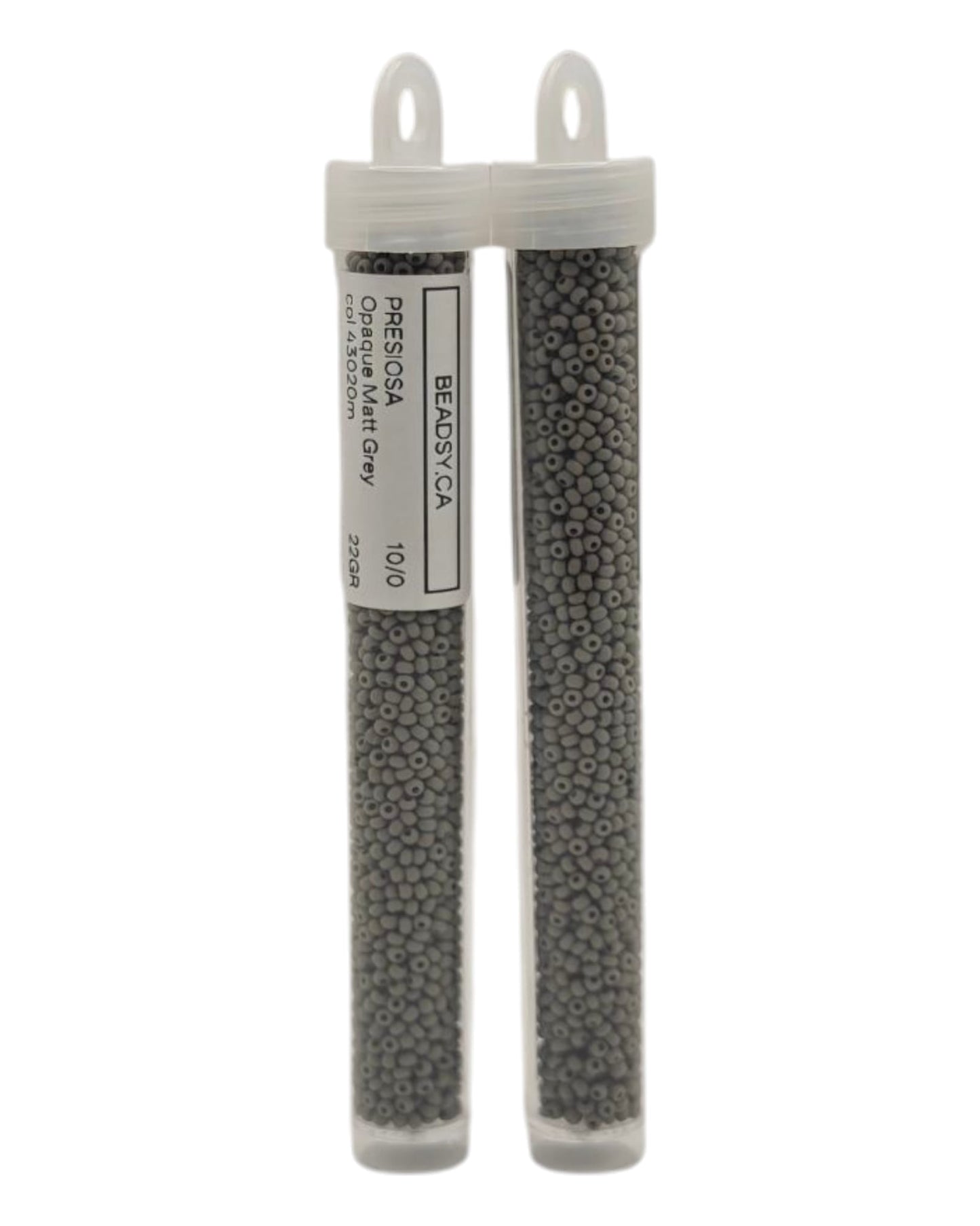 Preciosa 10/0 Opaque Matt Grey seed beads 43020m in 22g tubes