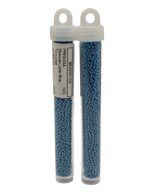 Tube of Preciosa 10/0 Opaque Luster Blue Turquoise 68050 seed beads for jewelry and crafts