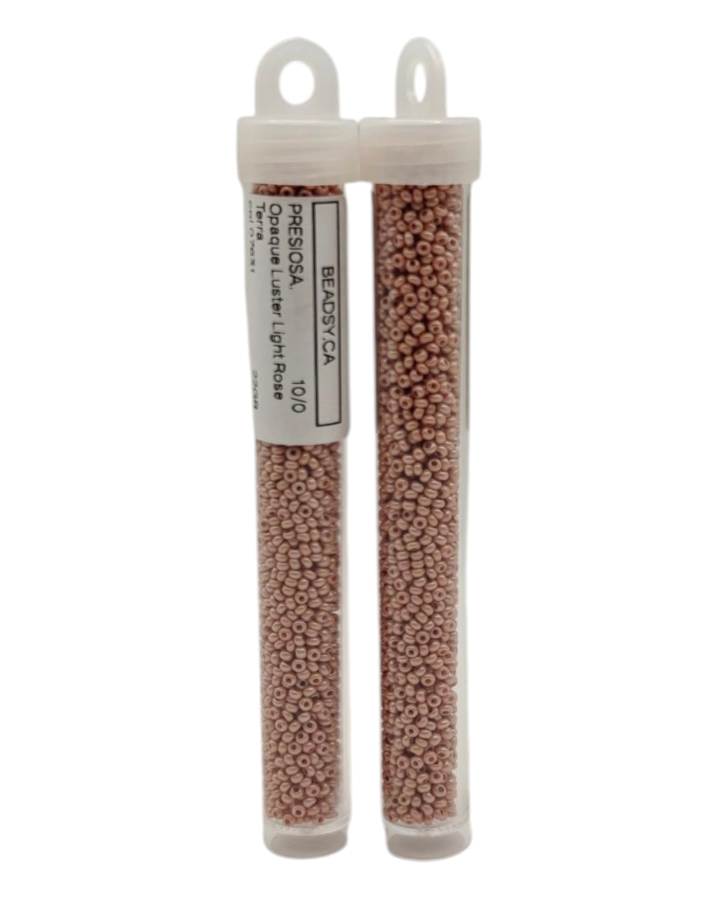 Tube of Preciosa 10/0 Opaque Luster Light Rose Terra 07631 Czech seed beads