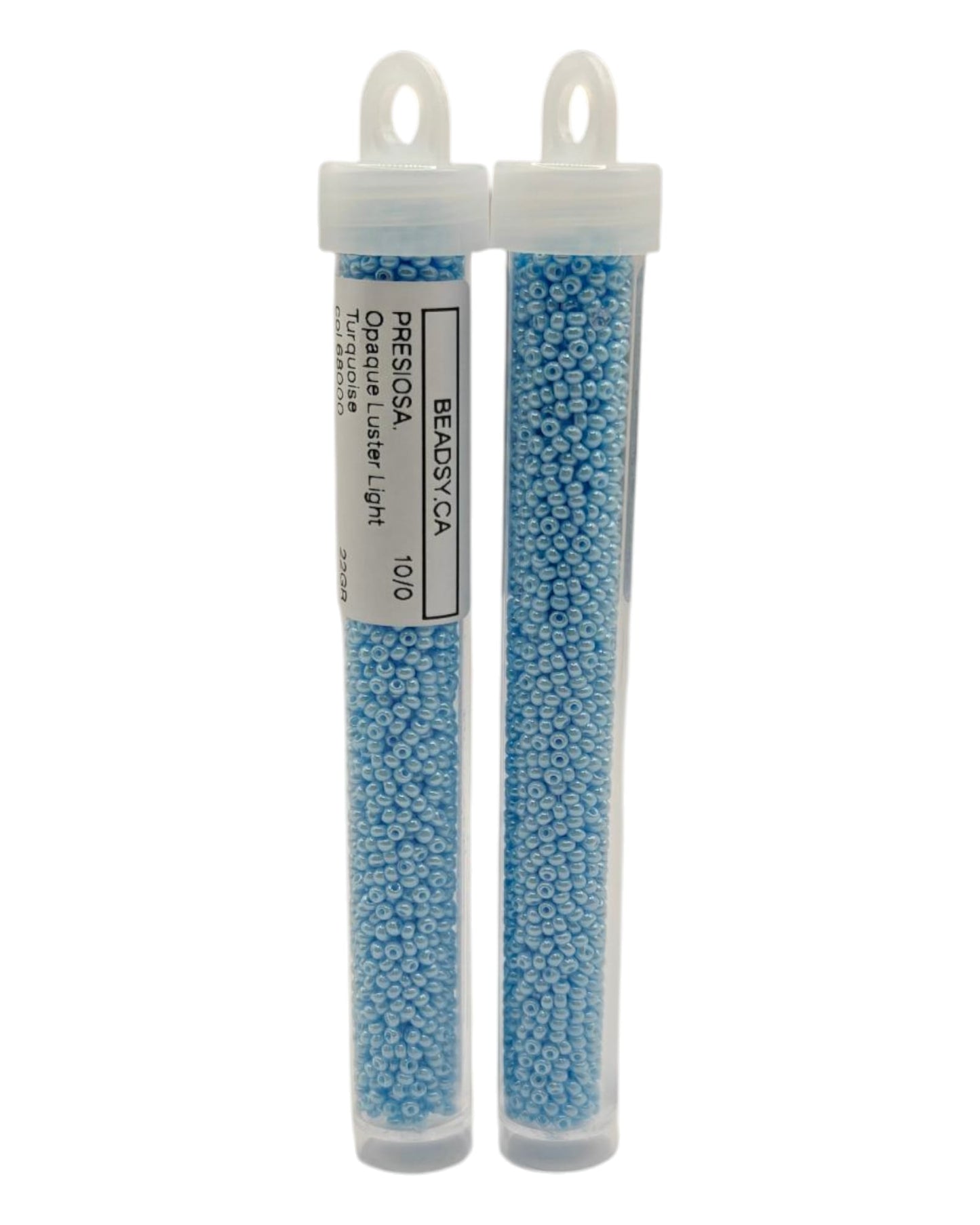 Tube of Preciosa Czech seed beads 10/0 Opaque Luster Light Turquoise 68000 for jewelry making and crafts