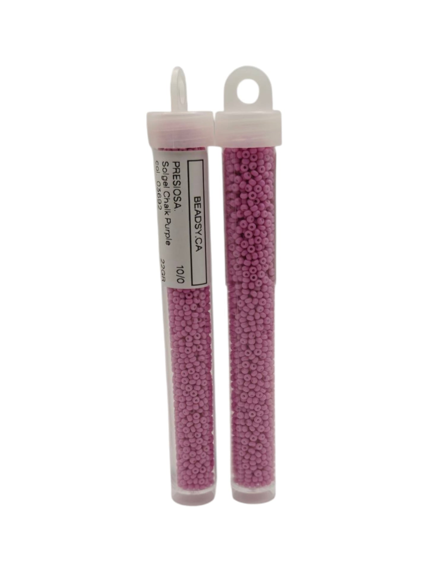 Tubes of Preciosa 10/0 Solgel Chalk Purple 03692 Czech glass beads