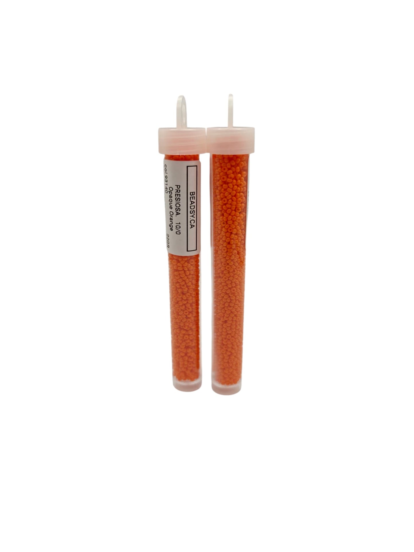 Two tubes of Preciosa 10/0 Opaque Orange Czech glass seed beads – Beadsy.ca