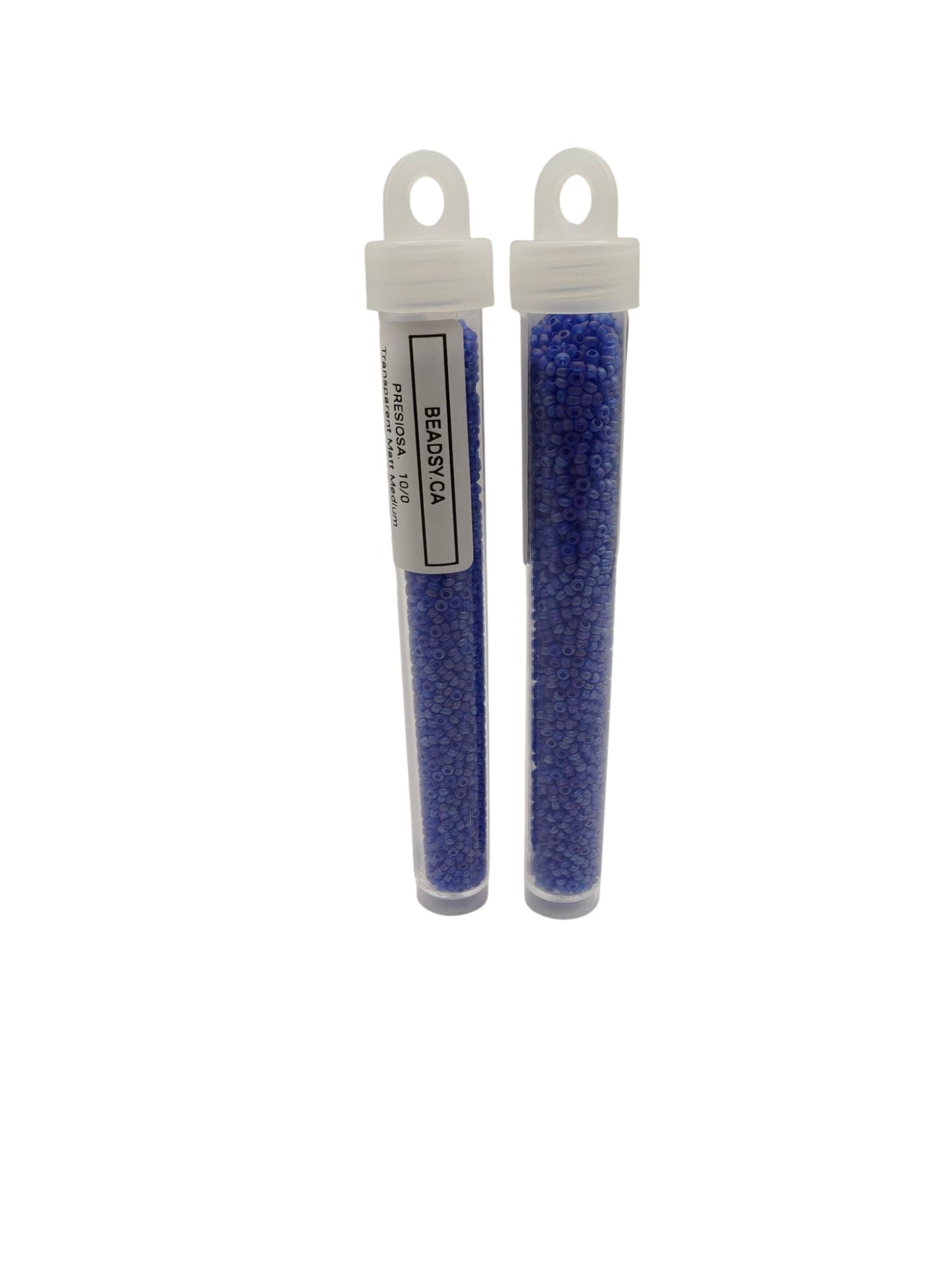 PRECIOSA 10/0 Seed Beads in Transparent Matte Blue Rainbow – Packed in plastic tube for crafters and jewelry makers