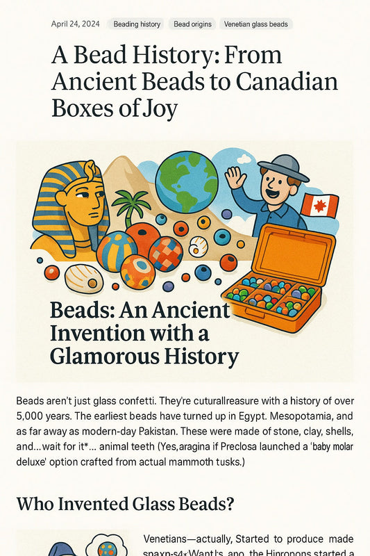 Ancient pharaoh, globe, beads, and Canadian crafter — the global history of beadmaking in one image