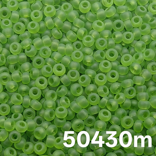 10/0 Preciosa Czech seed beads in Transparent Matt Chartreuse 50430m
