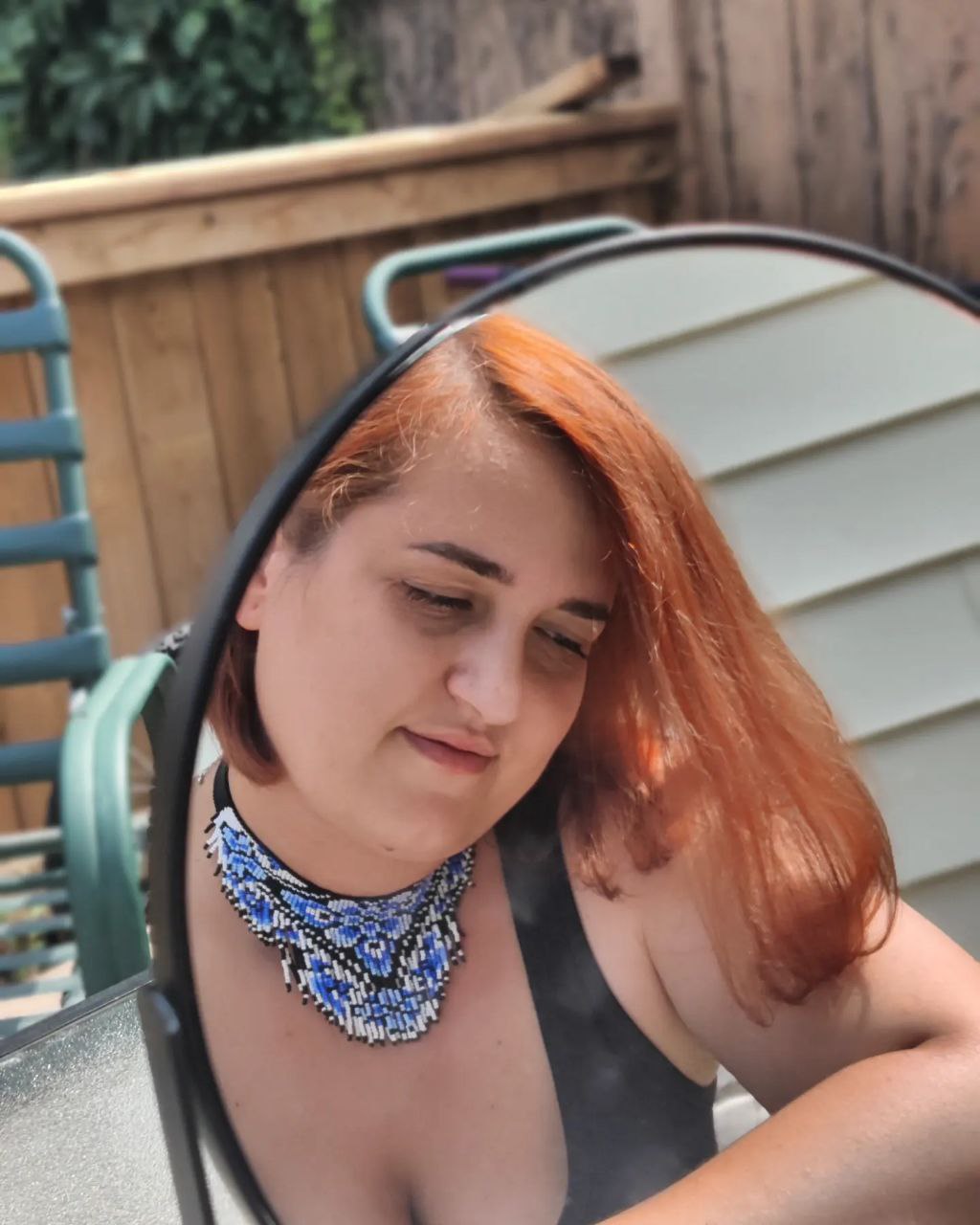 Beaded collar necklace with silver-plated clasp and extender — handmade in Canada