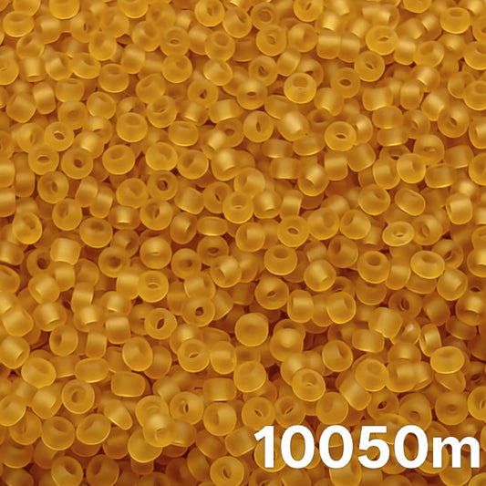 Close-up of Transparent Matte Topaz Preciosa 10/0 seed beads 10050M