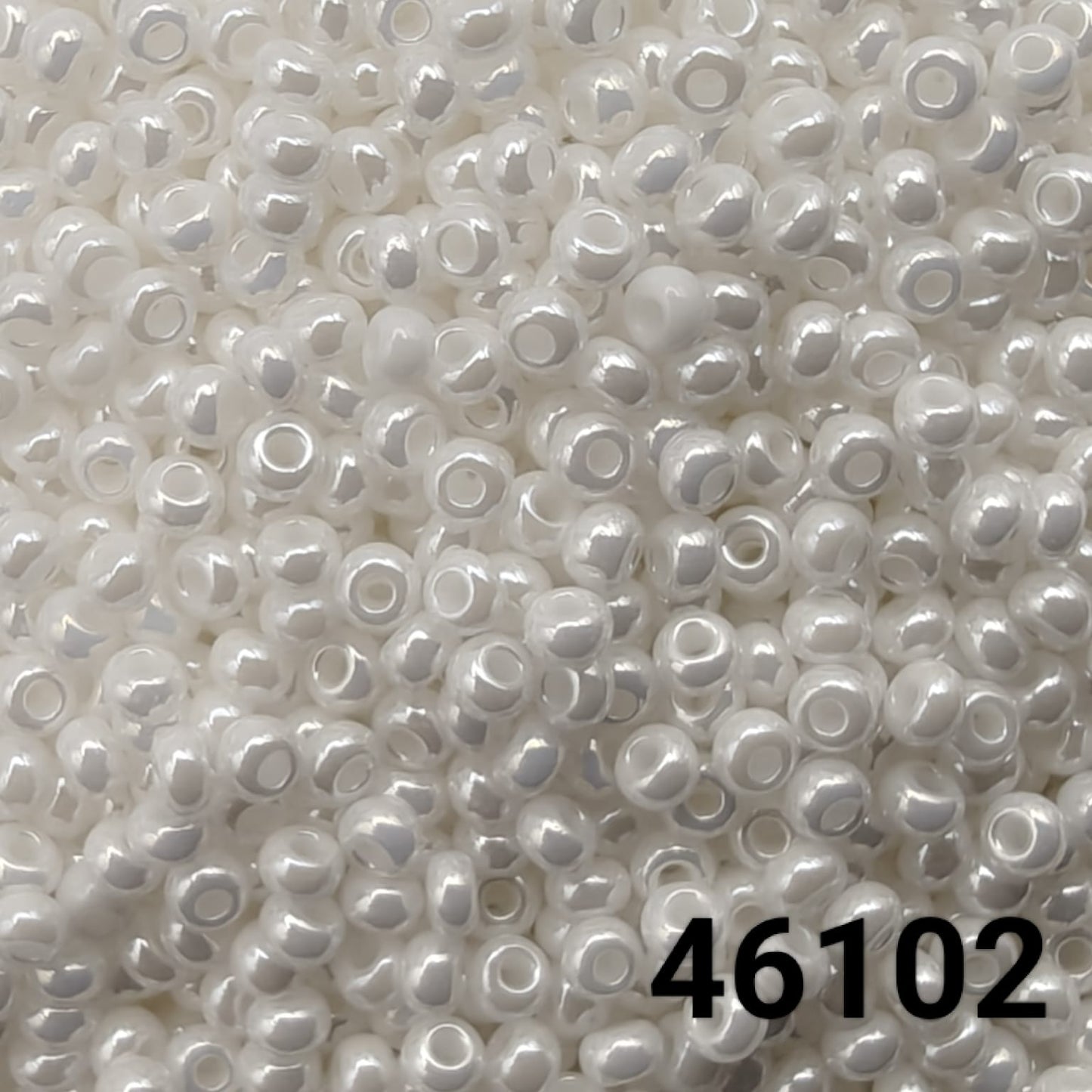 Preciosa Czech seed beads 10/0 opaque luster white 46102