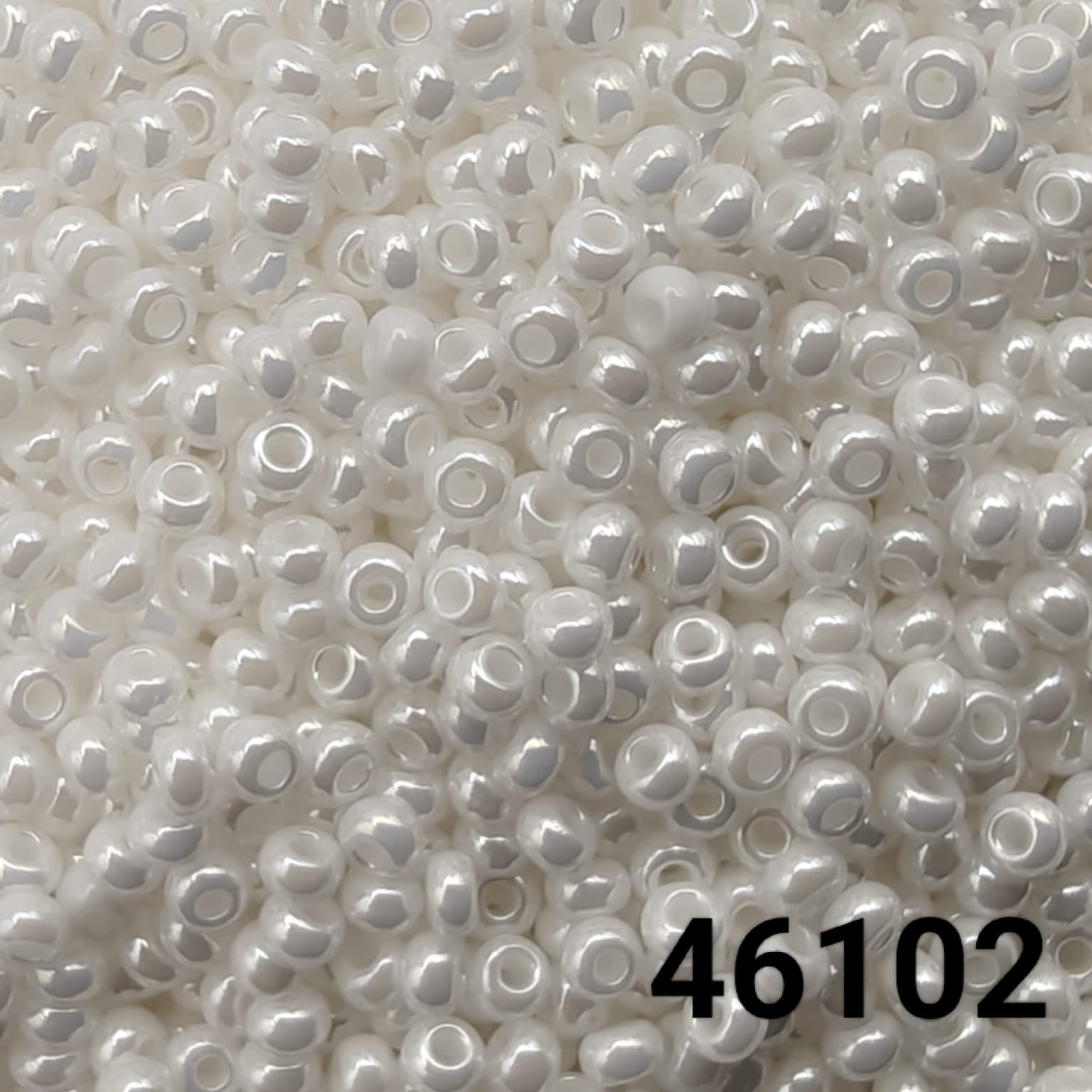 Preciosa Czech seed beads 10/0 opaque luster white 46102