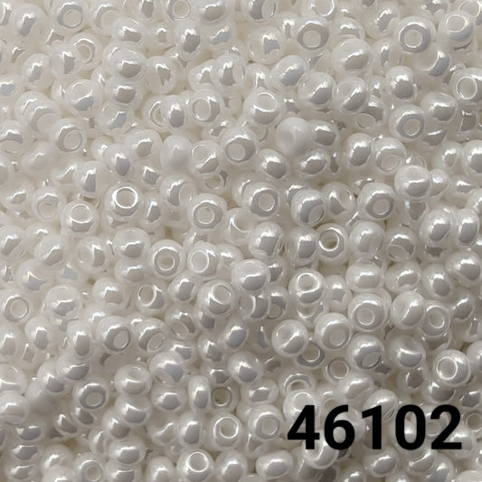 Preciosa Czech seed beads 10/0 opaque luster white 46102