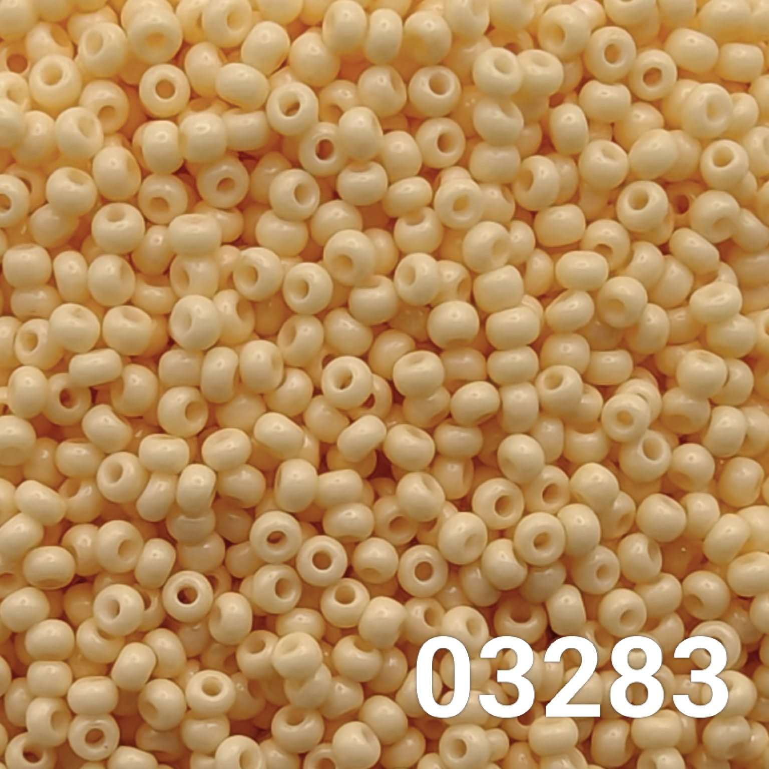 Round Czech seed beads Preciosa 10/0 Solgel Chalk Orange 03283 close-up