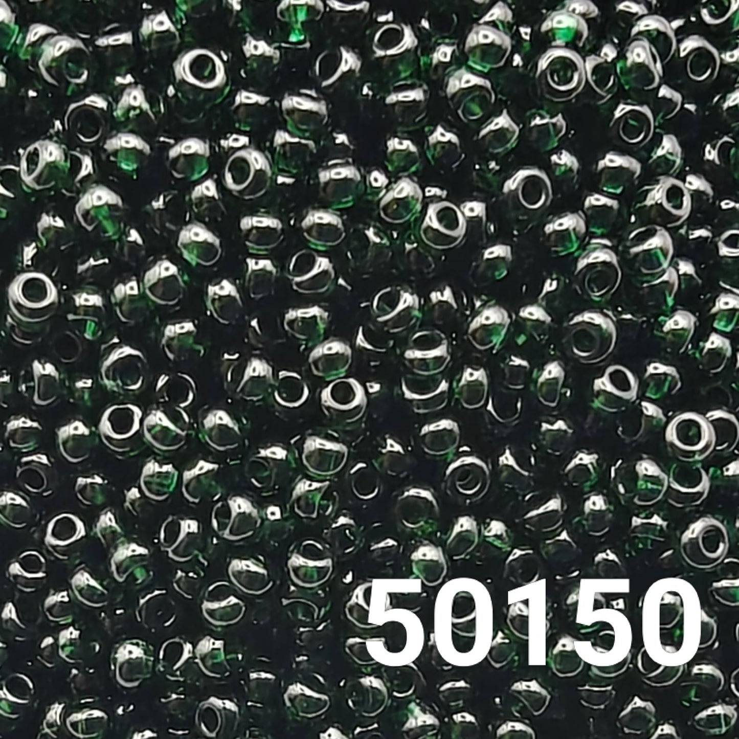 Transparent Dark Emerald Preciosa Czech Seed Beads 10/0 round glass beads for jewelry making.