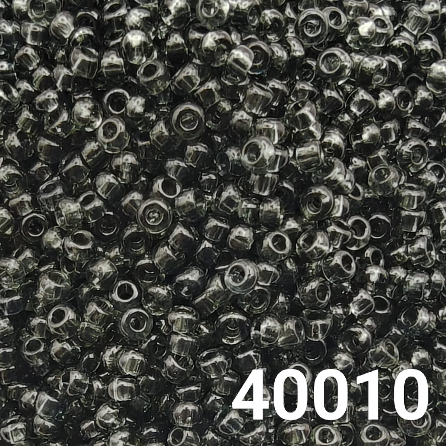 Close-up of Transparent Grey 10/0 Czech Seed Beads – Preciosa Ornela Glass Beads
