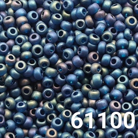 Preciosa 10/0 Transparent Matt Dark Aqua AB seed beads 