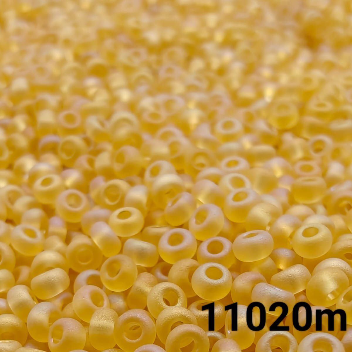 PRECIOSA 10/0 transparent matte light brown seed beads with AB finish, code 11020m