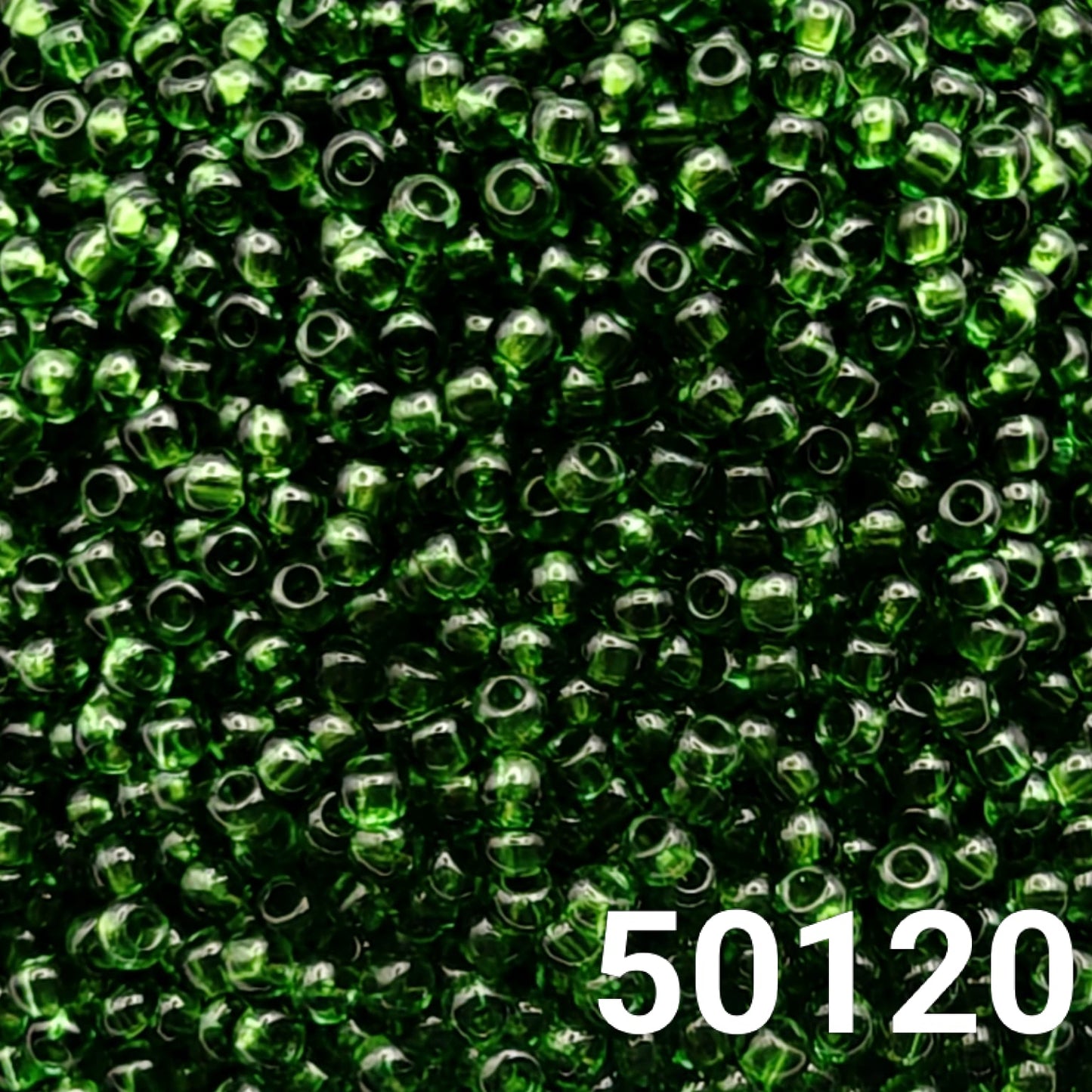 Preciosa Czech Seed Beads 10/0 Transparent Medium Green 50120