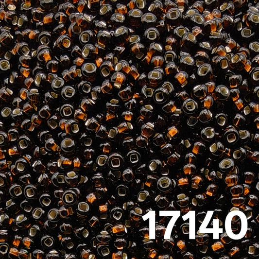 Czech seed beads dark smoke topaz brown square hole size 10/0