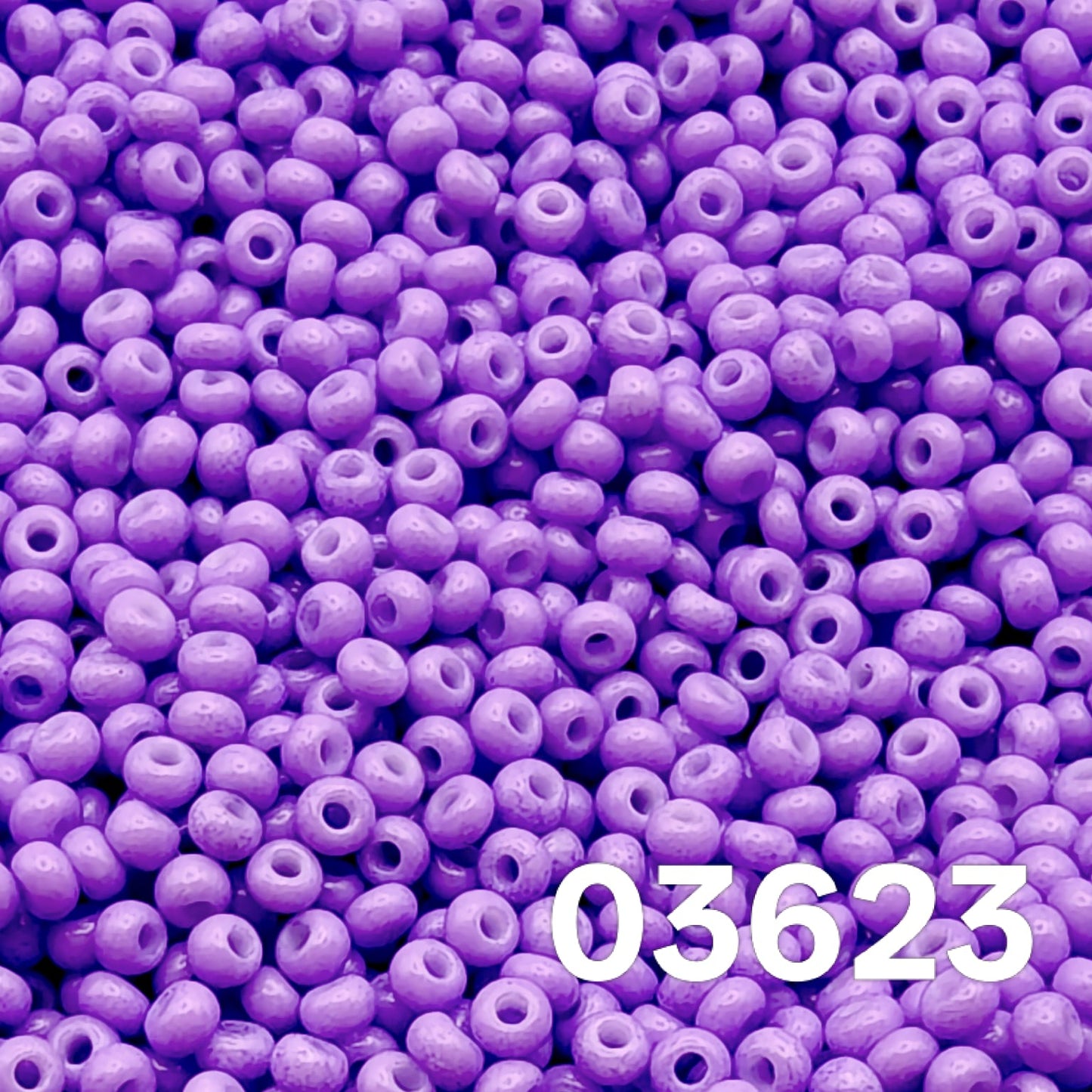 Macro of Preciosa 10/0 seed beads, Solgel Chalk Violet 03623, Czech glass