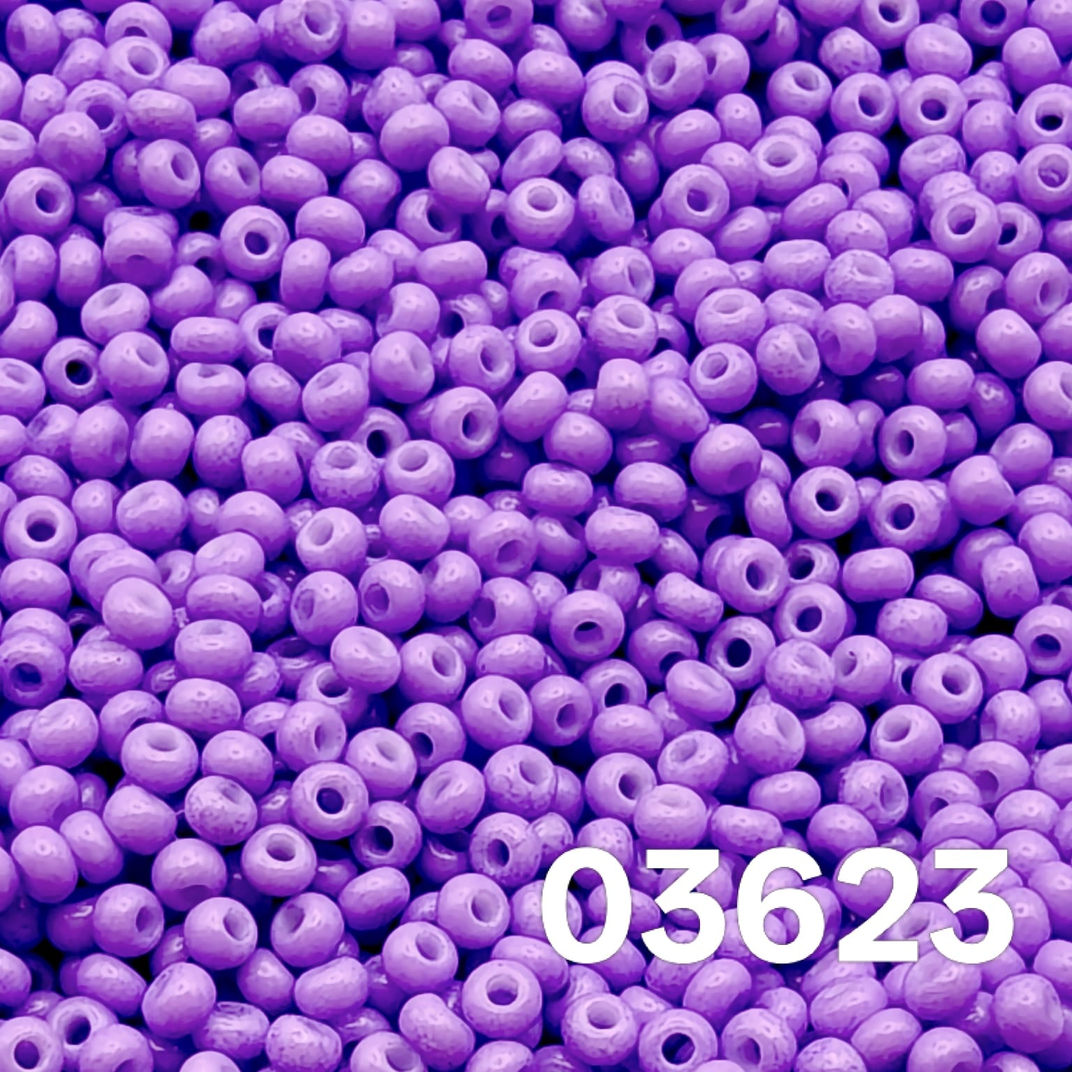 Macro of Preciosa 10/0 seed beads, Solgel Chalk Violet 03623, Czech glass