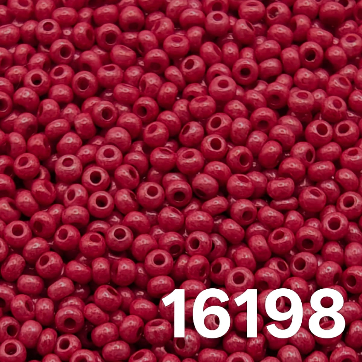 Macro with 16198 code — round opaque red 10/0 seed beads.