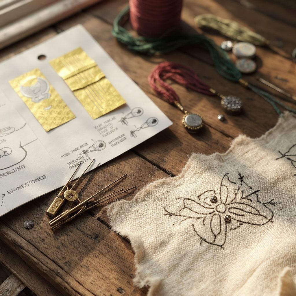 Miyuki beading needles used in embroidery and jewelry-making projects
