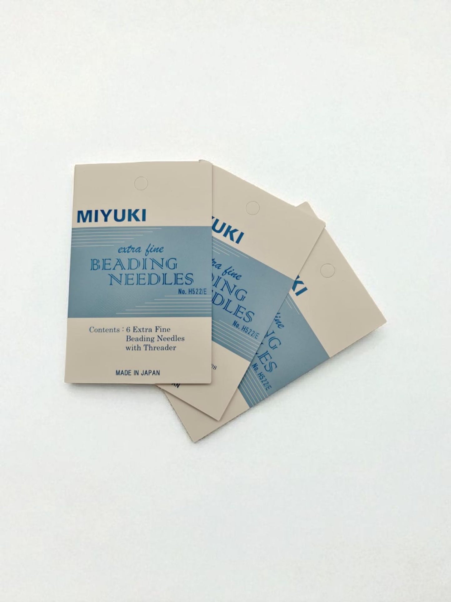 Pack of Miyuki extra fine beading needles – set of 6 needles and threader
