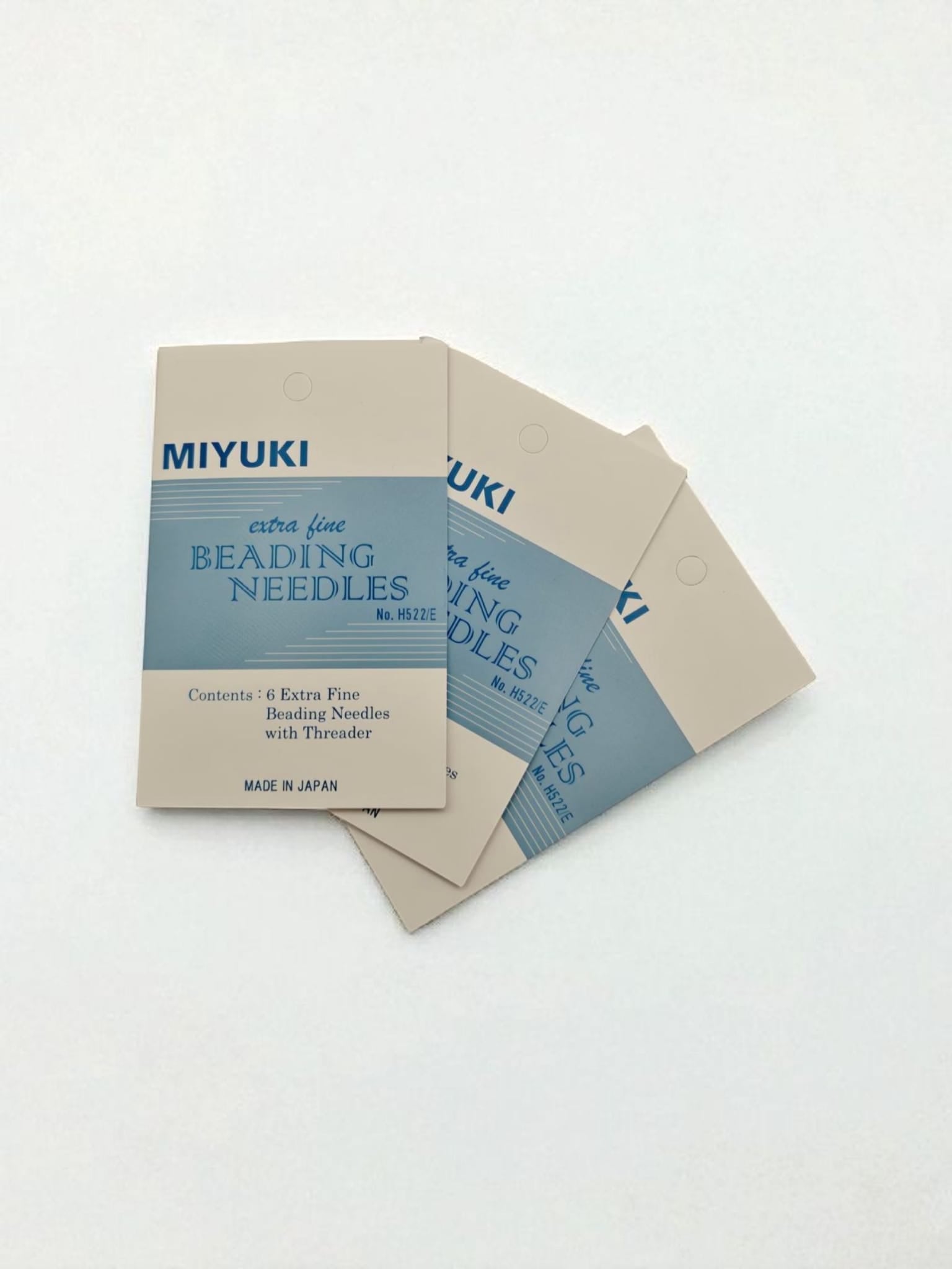 Pack of Miyuki extra fine beading needles – set of 6 needles and threader