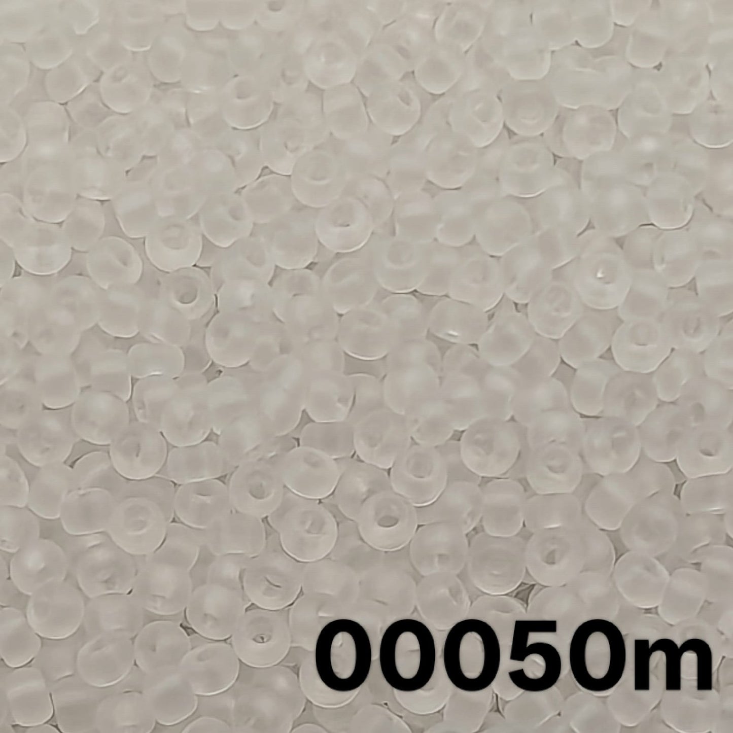 Preciosa Czech seed beads 10/0 transparent matt crystal 00050m loose frosted clear beads close up – Beadsy.c