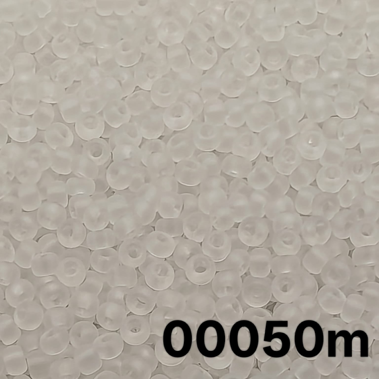 Preciosa Czech seed beads 10/0 transparent matt crystal 00050m loose frosted clear beads close up – Beadsy.c