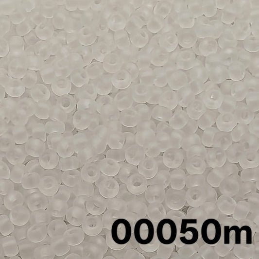 Preciosa Czech seed beads 10/0 transparent matt crystal 00050m loose frosted clear beads close up – Beadsy.c