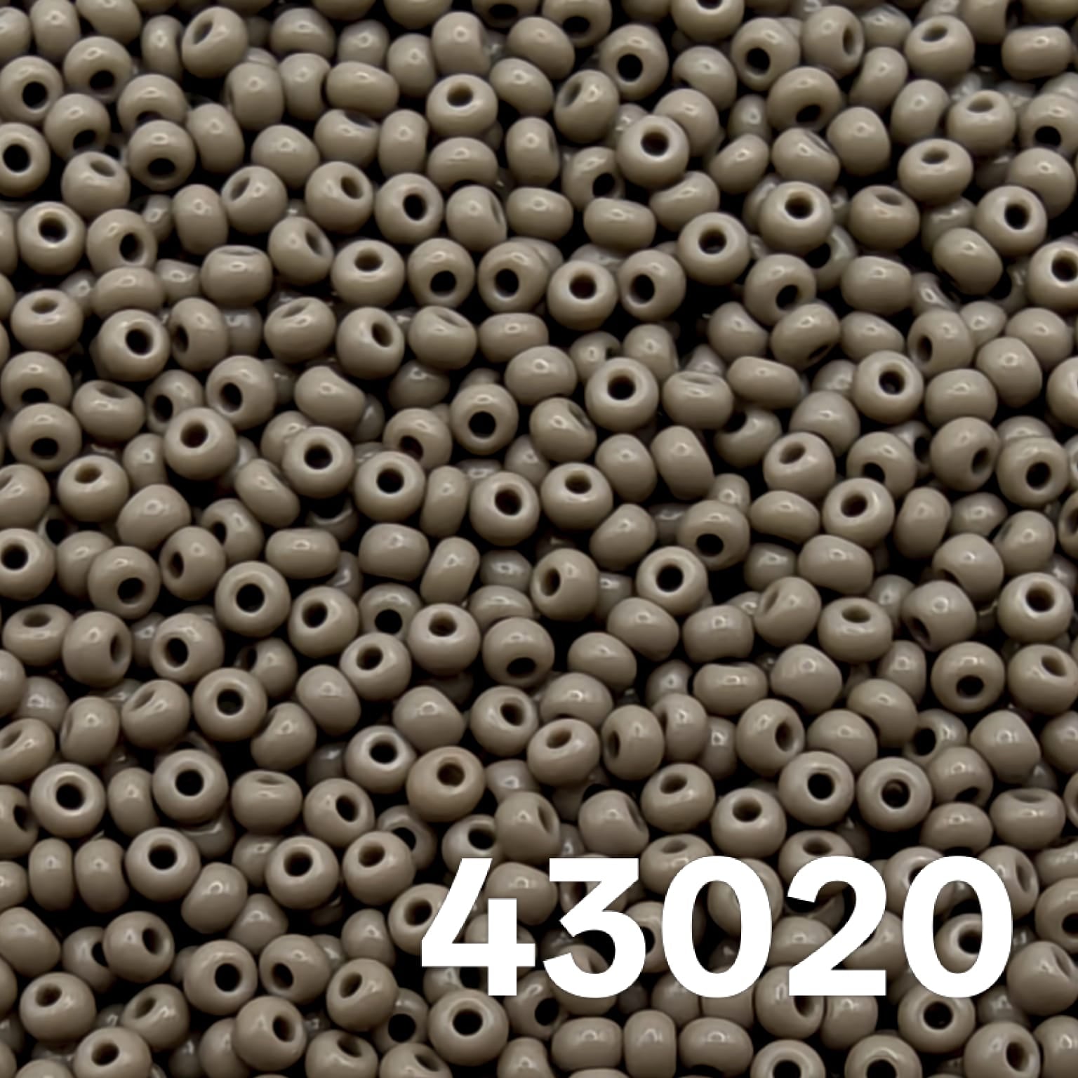 Preciosa 100 opaque grey seed beads colour 43020 