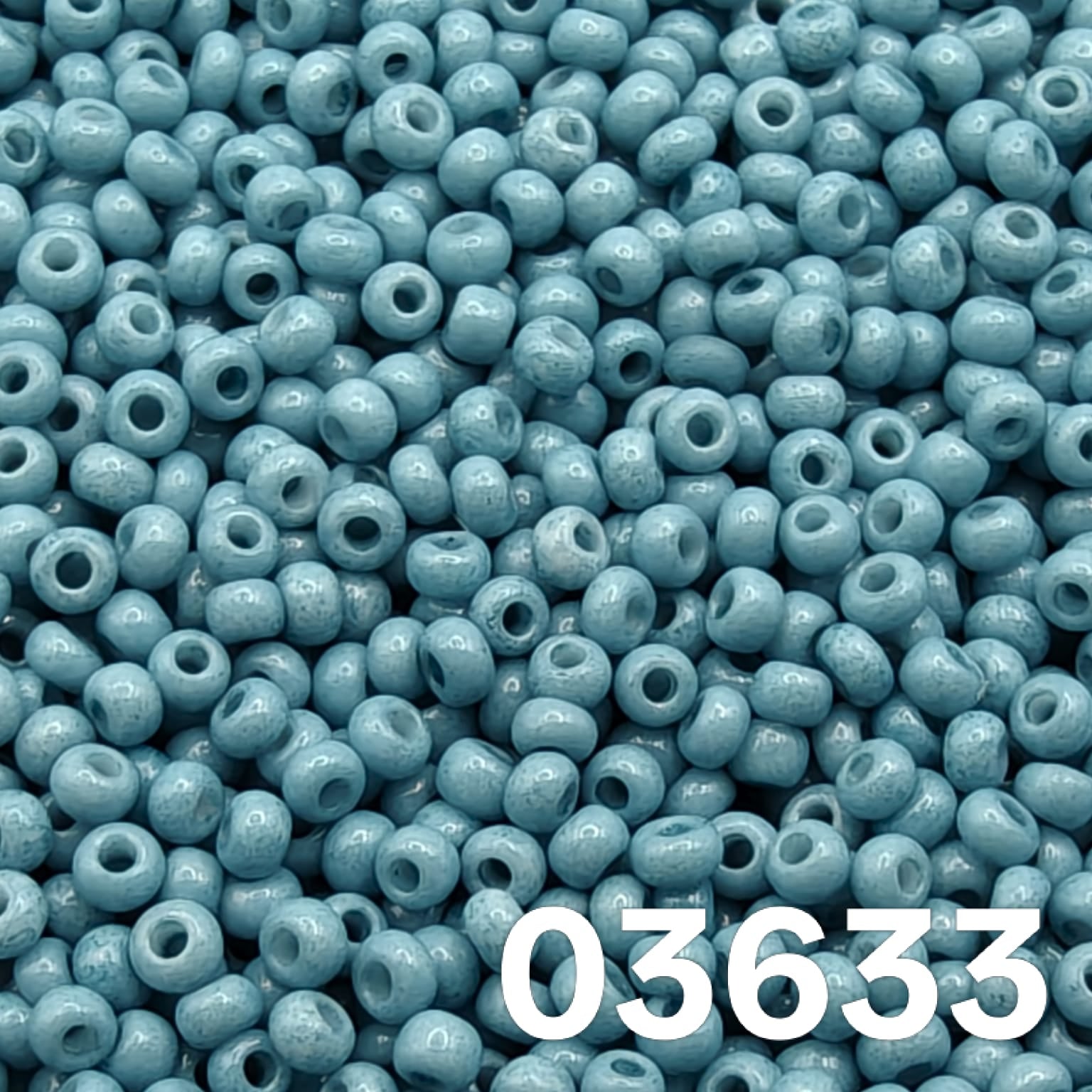 Preciosa 10/0 Czech seed beads — Solgel Chalk Blue-Green (03633), dusty teal