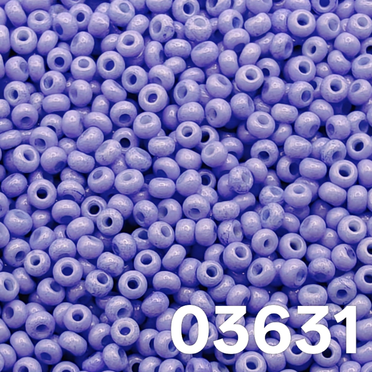  Preciosa 10/0 Czech seed beads — Solgel Chalk Blue (03631), pastel/periwinkle blue
