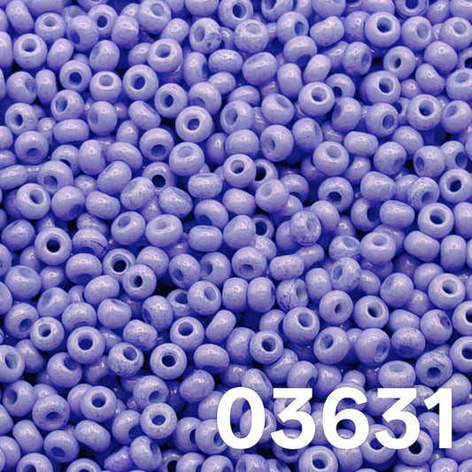  Preciosa 10/0 Czech seed beads — Solgel Chalk Blue (03631), pastel/periwinkle blue