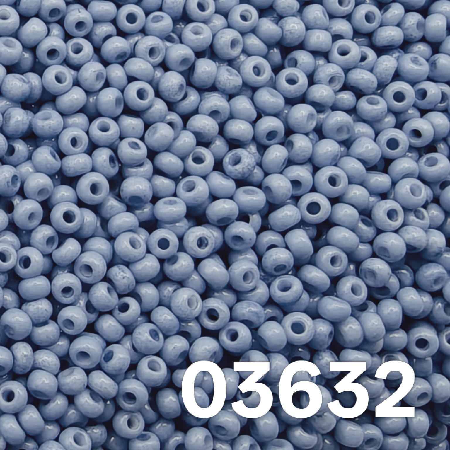 Preciosa 10/0 Czech seed beads — Solgel Chalk Blue (03632), dusty/slate blue