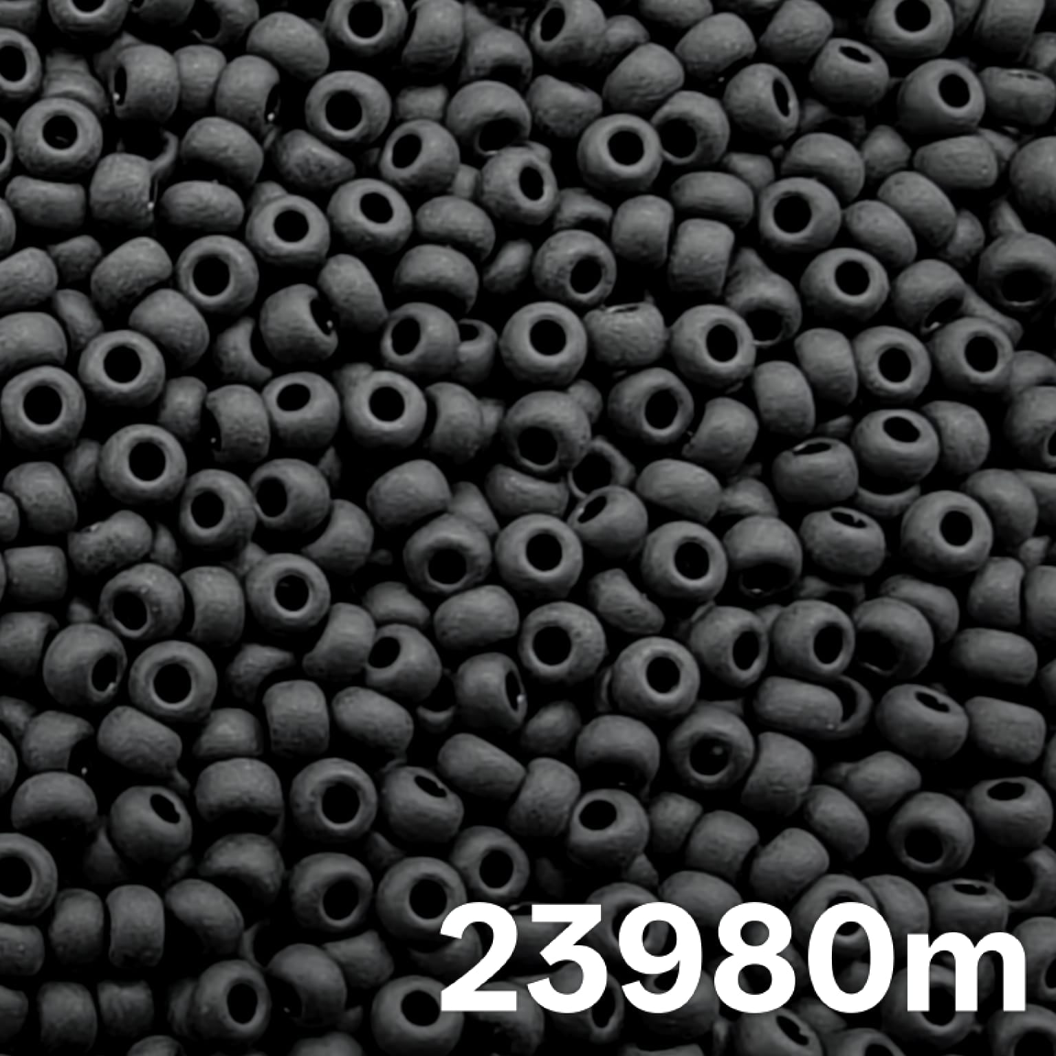 Preciosa 10/0 Opaque Matte Black seed beads 23980m — close-up macro
