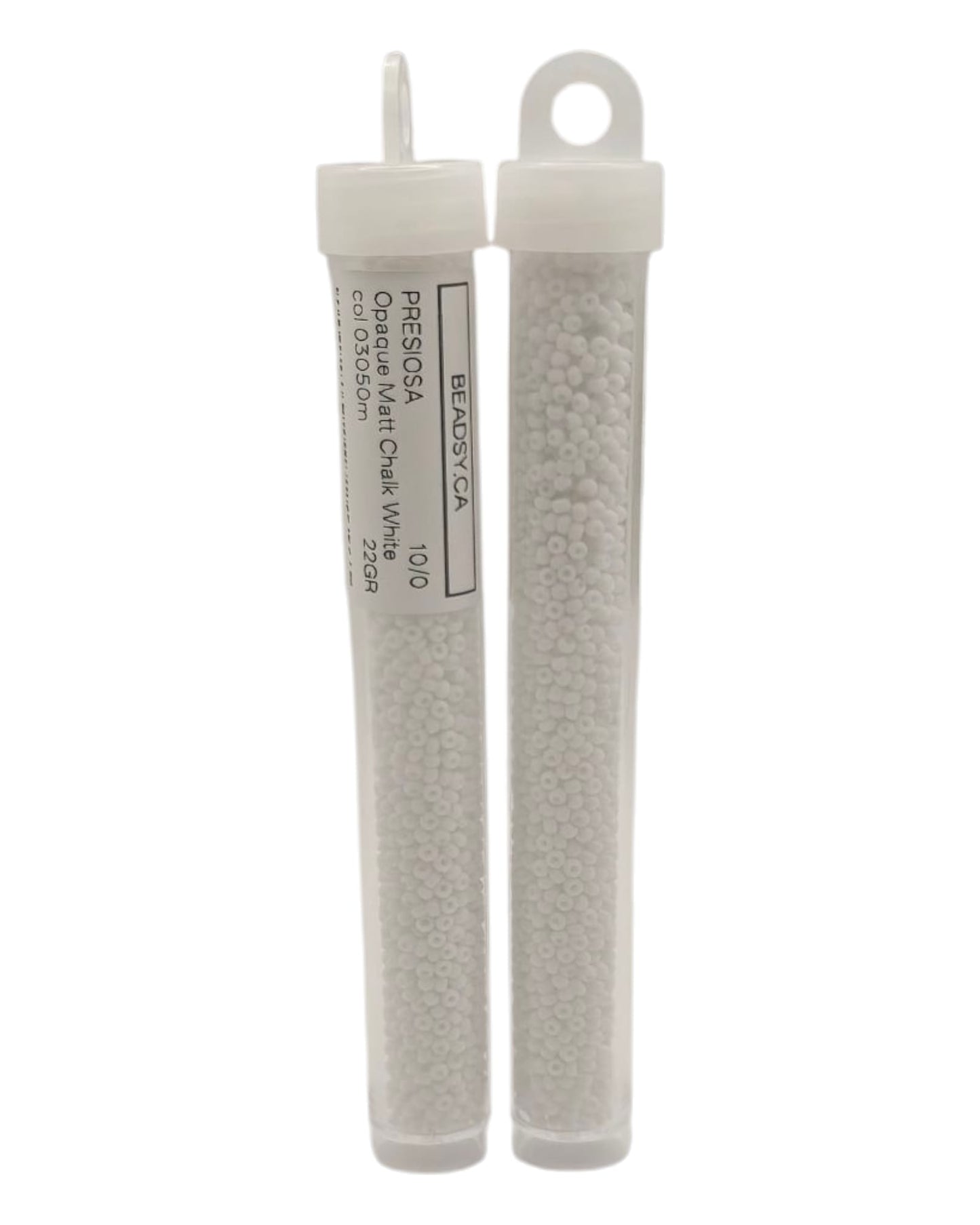 Preciosa 10/0 Opaque Matte Chalk White seed beads 03050m in retail tubesPreciosa 10/0 Opaque Matte Chalk White seed beads 03050m in retail tubes