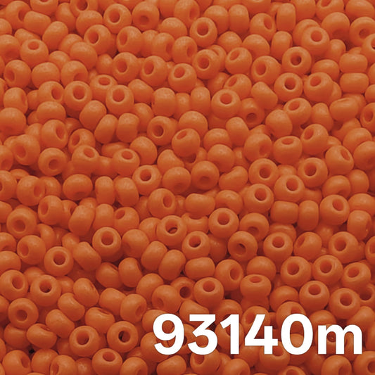 Preciosa 10/0 Opaque Matte Orange seed beads 93140m close-up