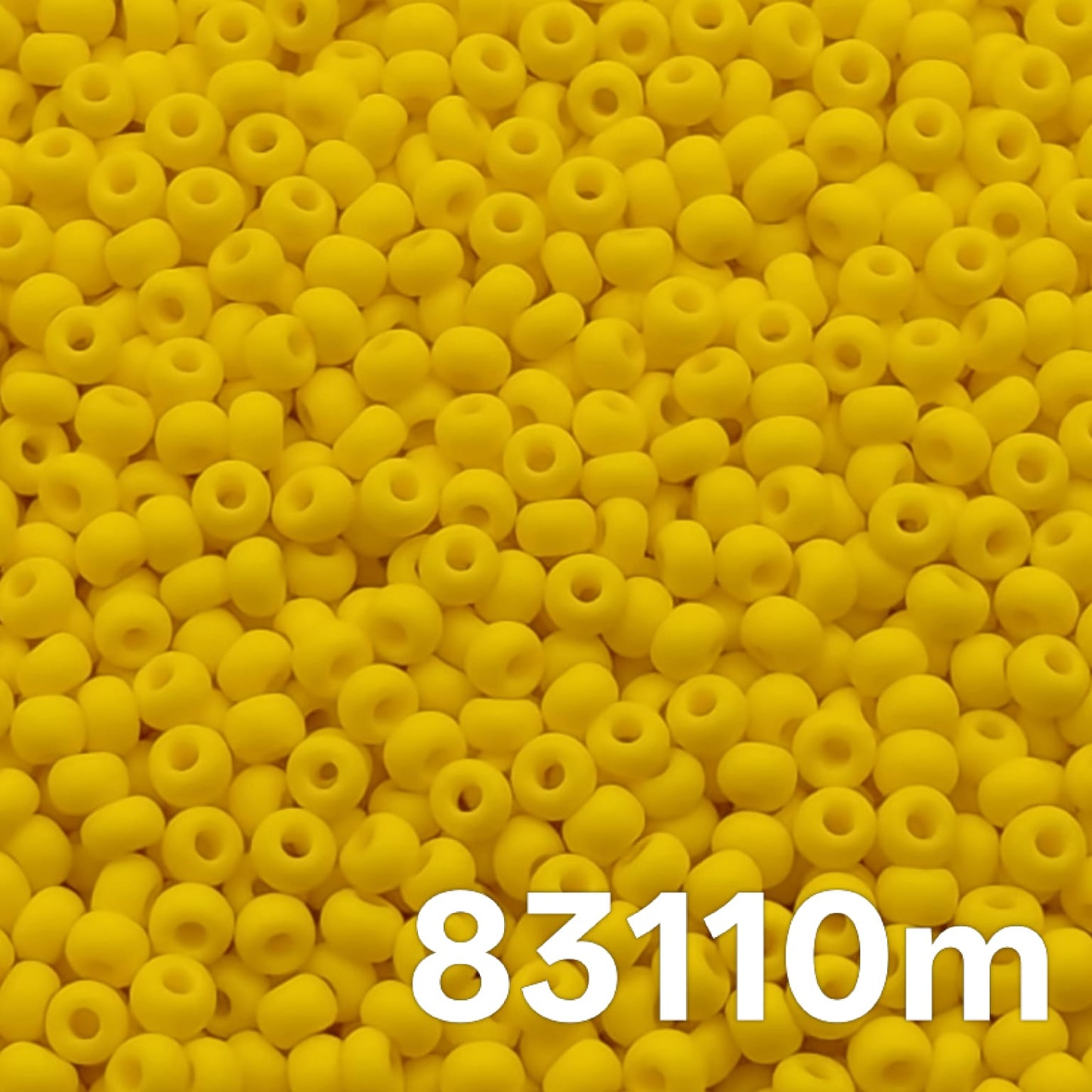Preciosa 10/0 Opaque Matte Yellow seed beads 83110m close-up