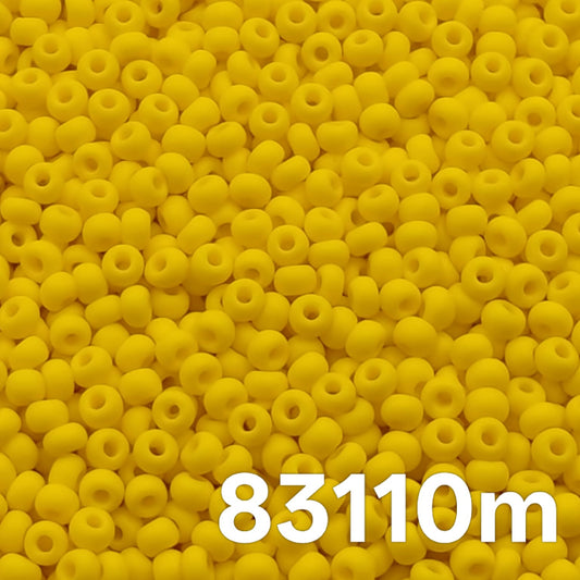 Preciosa 10/0 Opaque Matte Yellow seed beads 83110m close-up