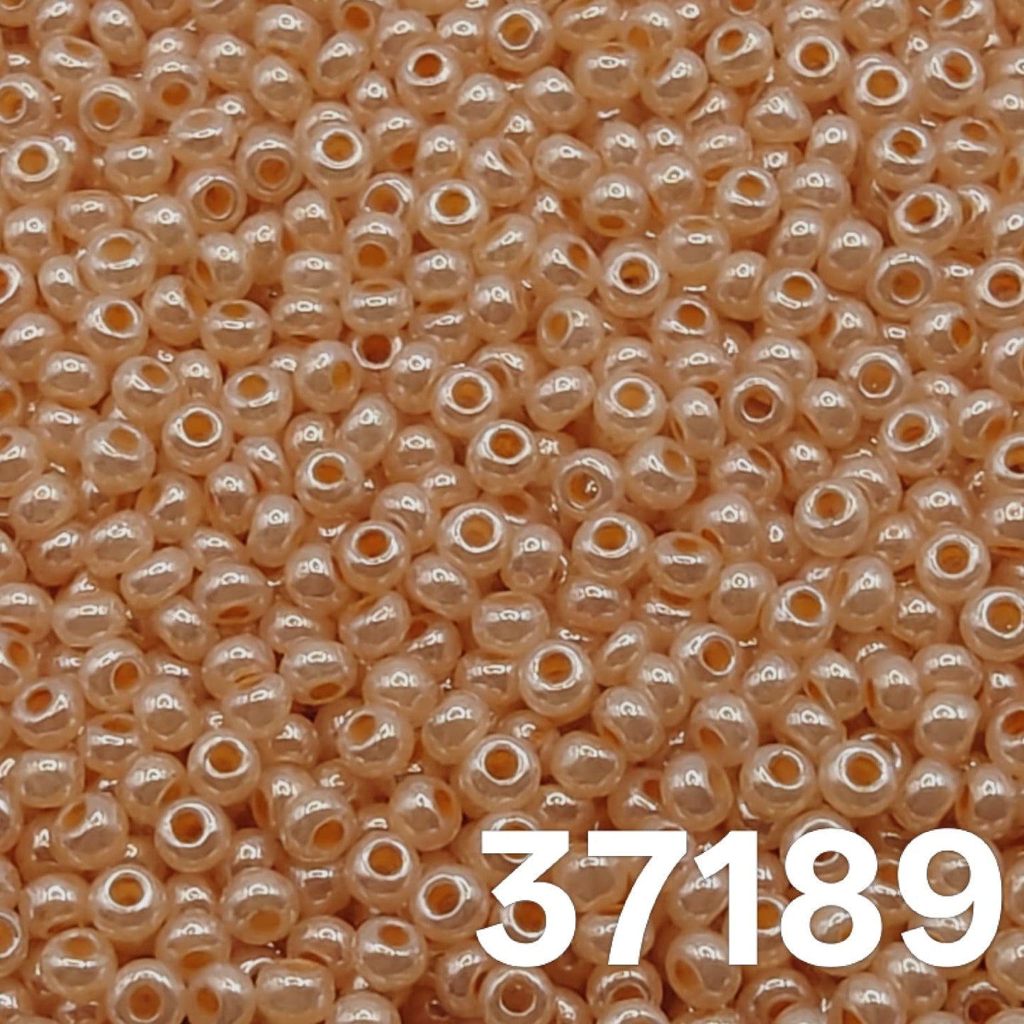 Preciosa 10/0 Pearlized Orange Ceylon seed beads 37189 – macro close-up of round Czech beads