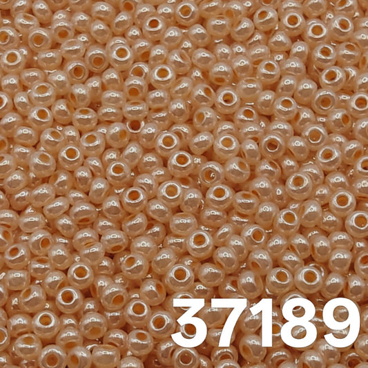 Preciosa 10/0 Pearlized Orange Ceylon seed beads 37189 – macro close-up of round Czech beads