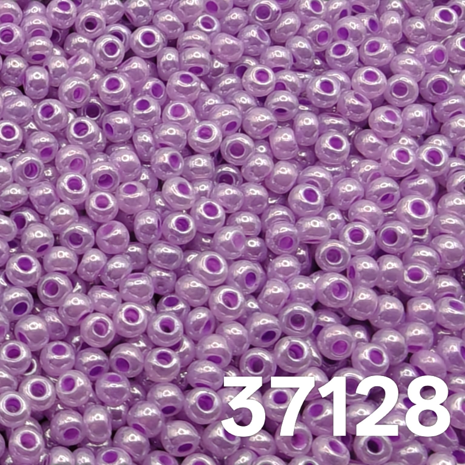 Preciosa 10/0 Pearlized Purple 37128 seed beads close-up
