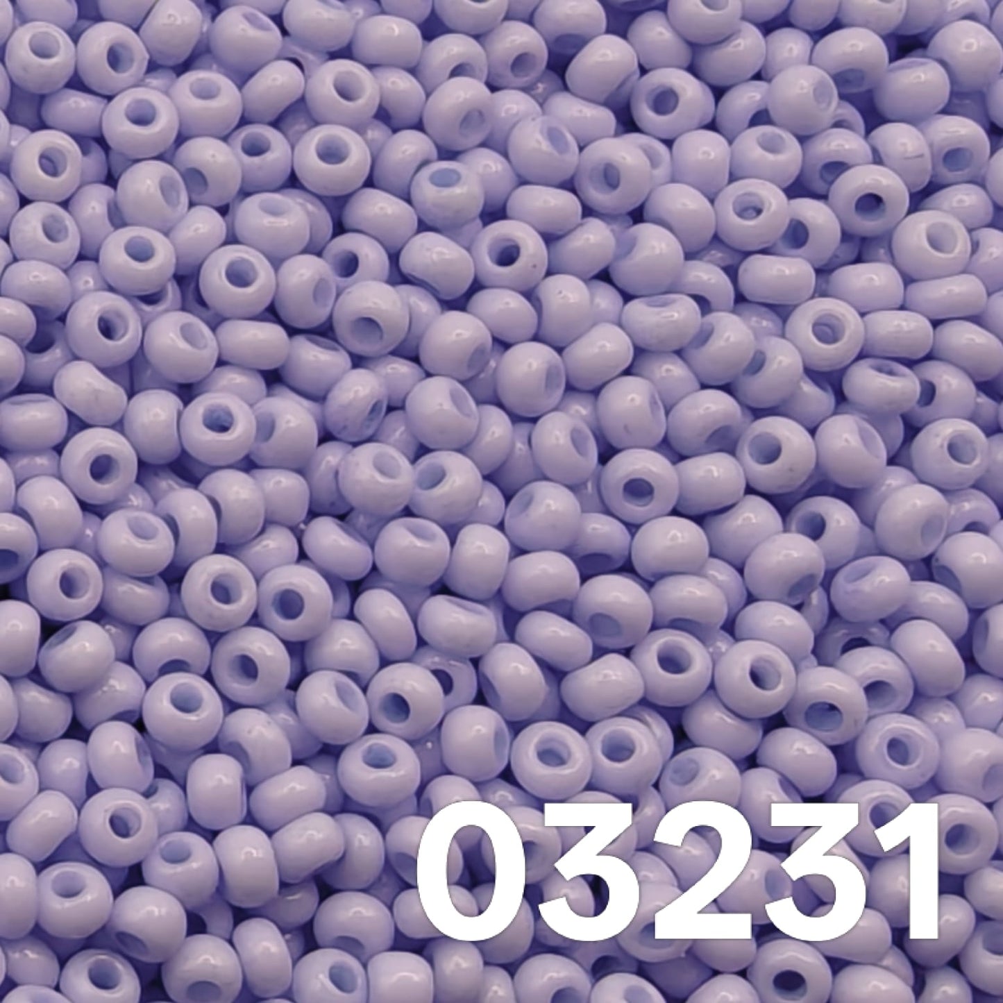 Preciosa 10/0 Solgel Chalk Blue seed beads, color code 03231.