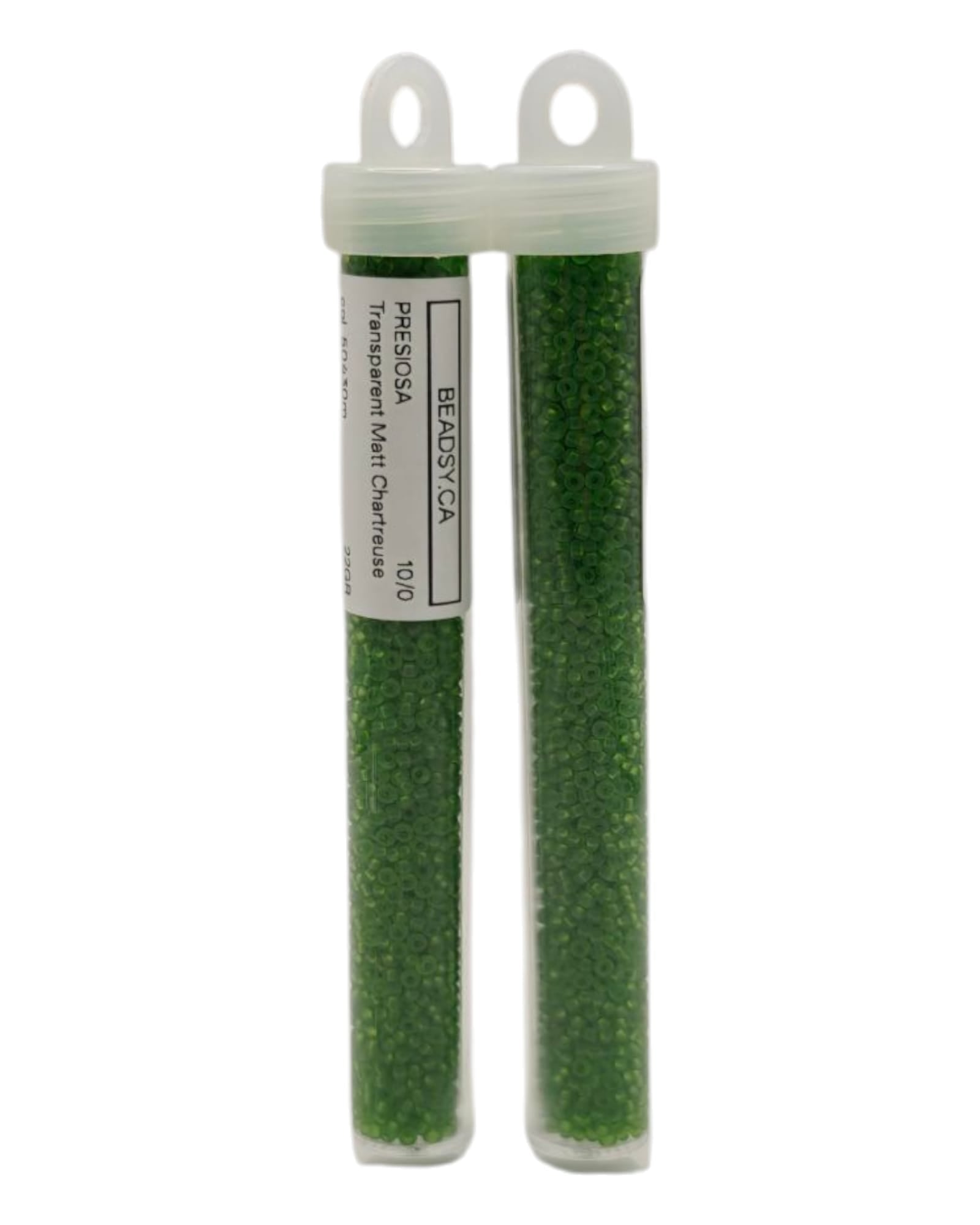 Preciosa 10/0 Transparent Matt Chartreuse 50430m seed beads in tubes