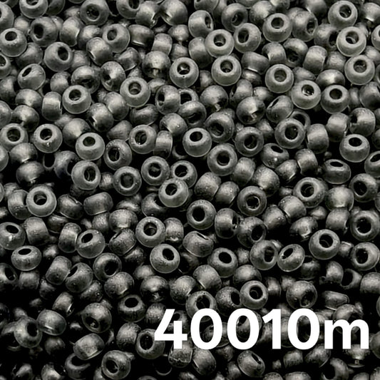 Preciosa 10/0 Transparent Matt Grey 40010m — frosted grey Czech seed beads