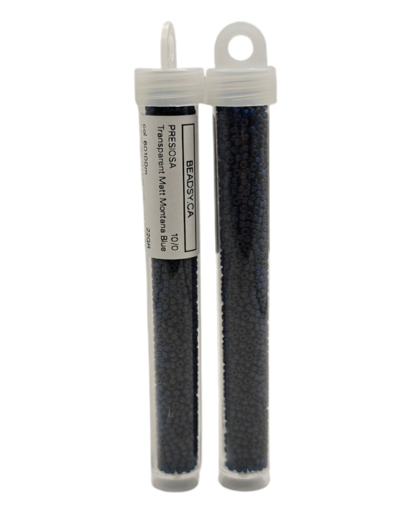 Preciosa 10/0 Transparent Matte Montana Blue 60100m in tubes
