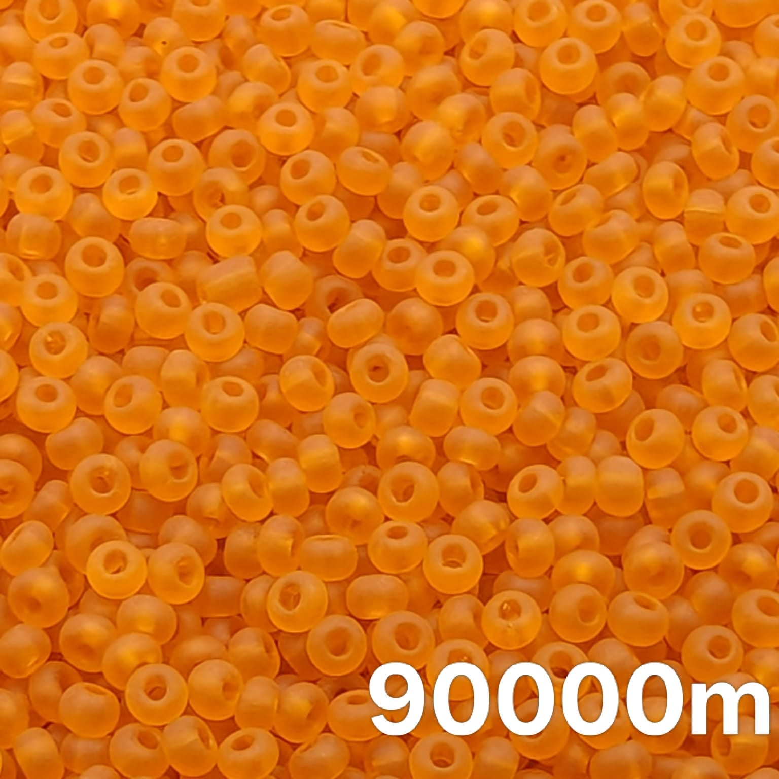 Preciosa 10/0 Transparent Matte Orange seed beads 90000M close up