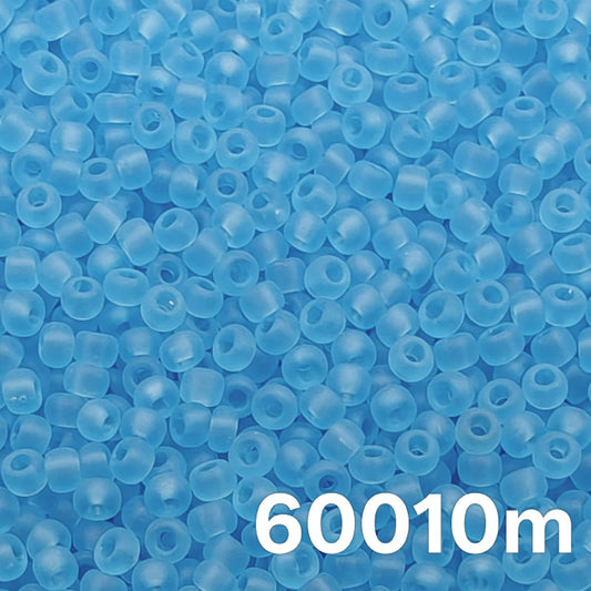 Preciosa 10/0 Transparent Matte Sapphire seed beads 60010m close-up