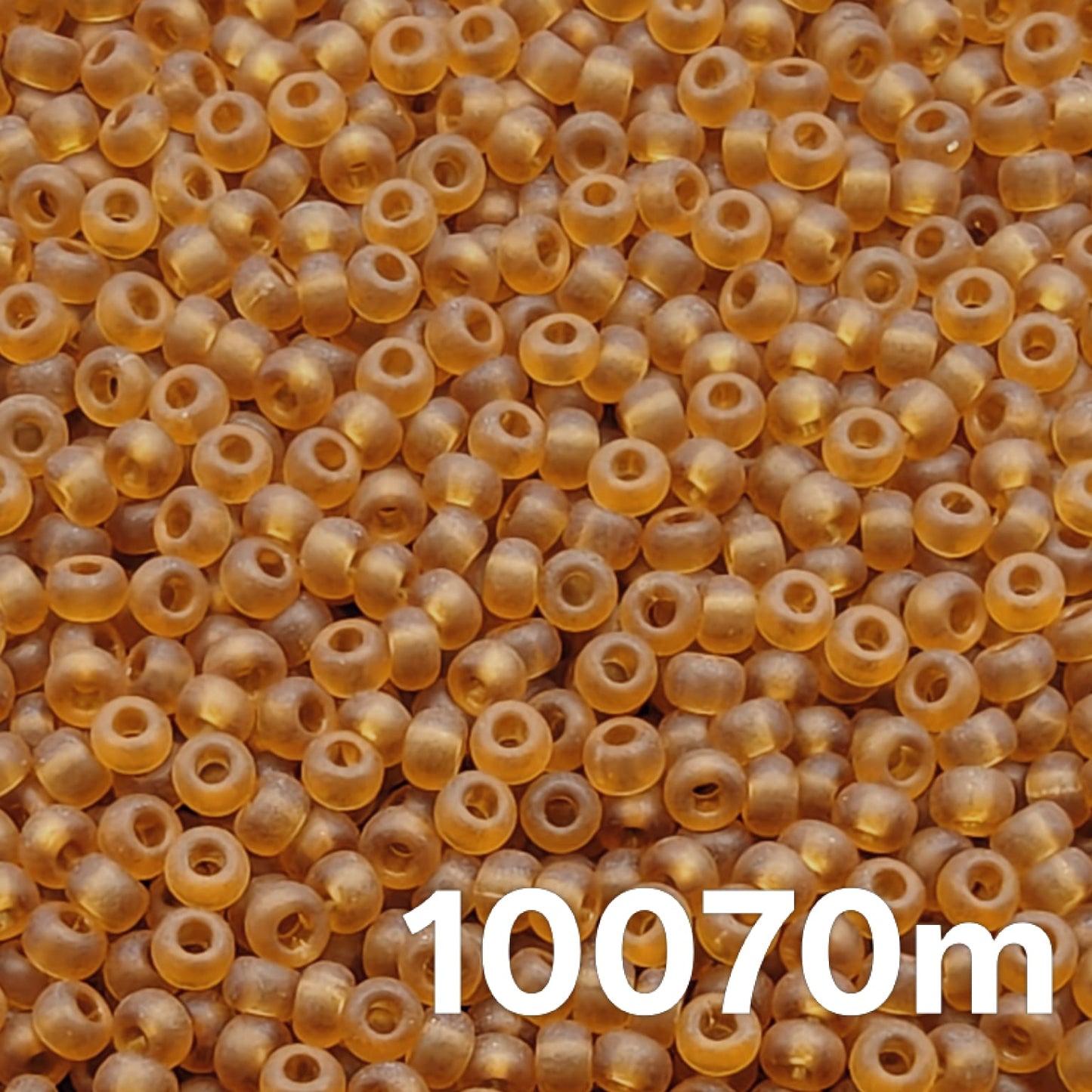 Preciosa 10/0 Transparent Matte Topaz 10070 seed beads macro